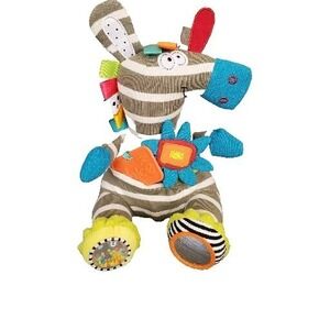 Dolce Zeddy Zebra Baby Learning Stuffed Animal Activity Plush Sensory Toy 12"